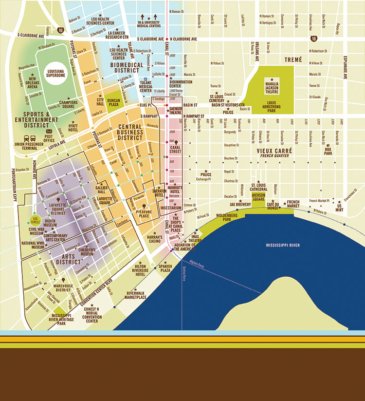 New Orleans District Map Downtown Map | Downtown New Orleans